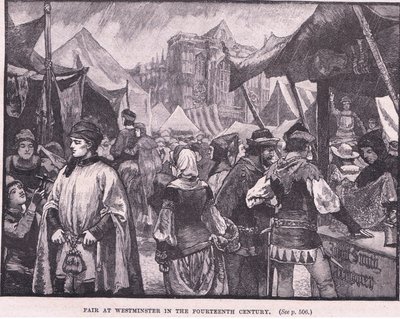 Fair at Westminster in the fourteenth century by Henry Marriott Paget